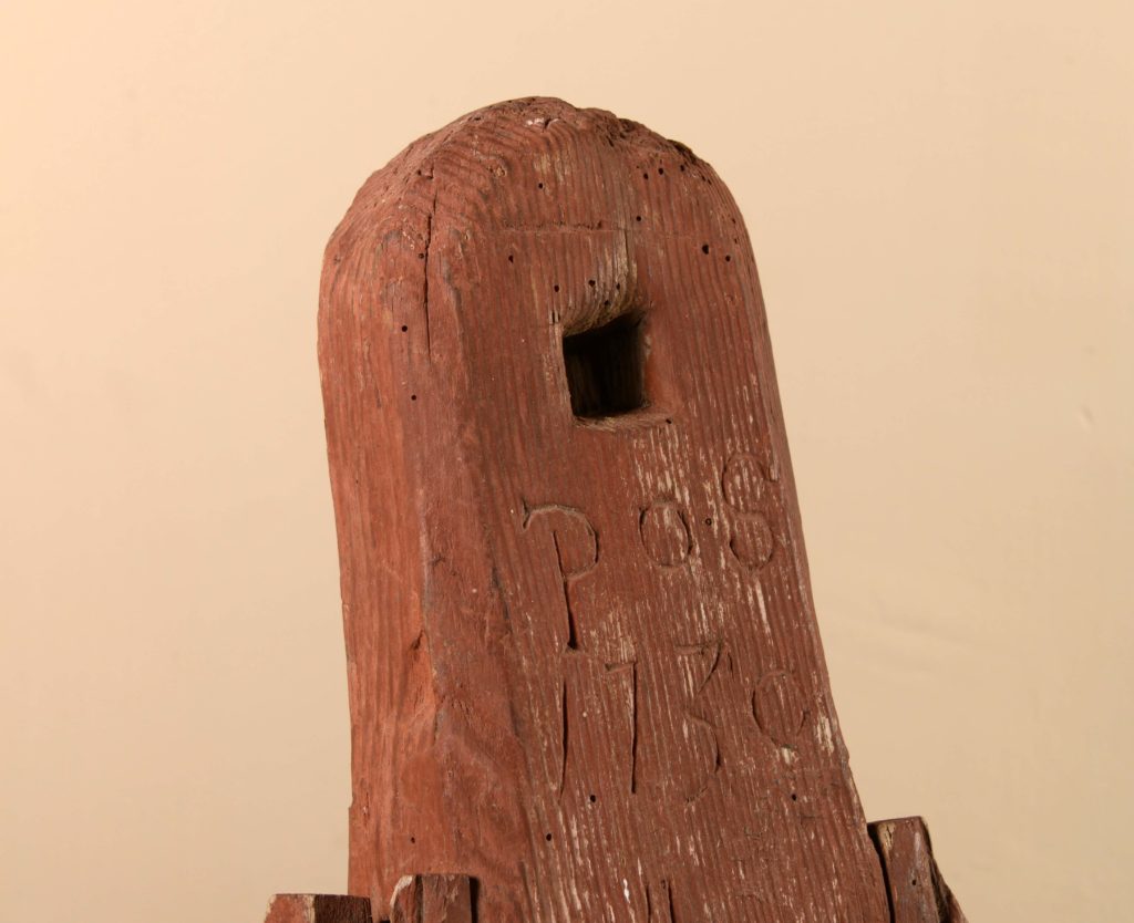 wooden pully dated 1730